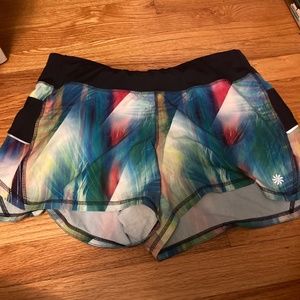 Athleta Multicolored Running Shorts, Large